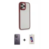MARSİLYAN™- iPhone 13 Pro Max Kılıf Eksen Doku Prime - Siyah Joko 5D Cam + Neon Fosforlu Kamera Lens - BZ