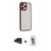 MARSİLYAN™- iPhone 13 Pro Max Kılıf Eksen Doku Prime - Siyah Joko 5D Cam + Gold Raze Metal Kamera Lens