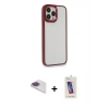 MARSİLYAN™- iPhone 13 Pro Max Kılıf Eksen Doku Prime - Siyah Joko 5D Cam + Pers Alüminyum Kamera Lens - GI
