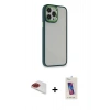 MARSİLYAN™- iPhone 13 Pro Max Kılıf Eksen Doku Prime - Siyah Joko 5D Cam + Pers Alüminyum Kamera Lens - KI
