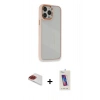 MARSİLYAN™- iPhone 13 Pro Max Kılıf Eksen Doku Prime - Siyah Joko 5D Cam + Pers Alüminyum Kamera Lens - KI