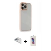 MARSİLYAN™- iPhone 13 Pro Max Kılıf Eksen Doku Prime - Siyah Joko 5D Cam + Pers Alüminyum Kamera Lens - SABE