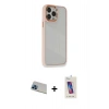MARSİLYAN™- iPhone 13 Pro Max Kılıf Eksen Doku Prime - Siyah Joko 5D Cam + Rainbow Kamera Lens Koruma Cam - MI
