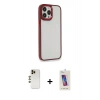 MARSİLYAN™- iPhone 13 Pro Max Kılıf Eksen Doku Prime - Siyah Joko 5D Cam + Shine Kamera Lens - GD