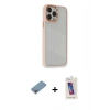 MARSİLYAN™- iPhone 13 Pro Max Kılıf Eksen Doku Prime - Siyah Joko 5D Cam + Shine Kamera Lens Koruma Cam - GI