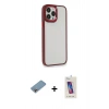 MARSİLYAN™- iPhone 13 Pro Max Kılıf Eksen Doku Prime - Siyah Joko 5D Cam + Shine Kamera Lens Koruma Cam - GI