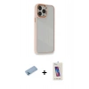 MARSİLYAN™- iPhone 13 Pro Max Kılıf Eksen Doku Prime - Siyah Joko 5D Cam + Shine Kamera Lens Koruma Cam - MI