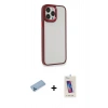 MARSİLYAN™- iPhone 13 Pro Max Kılıf Eksen Doku Prime - Siyah Joko 5D Cam + Shine Kamera Lens Koruma Cam - MI