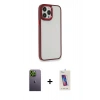MARSİLYAN™- iPhone 13 Pro Max Kılıf Eksen Doku Prime - Siyah Joko 5D Cam + Neon Fosforlu Kamera Lens - YL