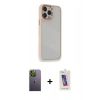 MARSİLYAN™- iPhone 13 Pro Max Kılıf Eksen Doku Prime - Siyah Joko 5D Cam + Neon Fosforlu Kamera Lens - YL