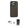 MARSİLYAN™- iPhone 13 Pro Max Kılıf Eksen Işık - Şeffaf 360 Full Body Arka Koruyucu + Pers Alüminyum Kamera Lens - GI