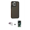 MARSİLYAN™- iPhone 13 Pro Max Kılıf Eksen Işık - Şeffaf 360 Full Body Arka Koruyucu + Pers Alüminyum Kamera Lens - GI
