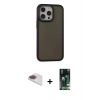 MARSİLYAN™- iPhone 13 Pro Max Kılıf Eksen Işık - Şeffaf 360 Full Body Arka Koruyucu + Pers Alüminyum Kamera Lens - GI