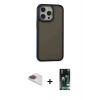 MARSİLYAN™- iPhone 13 Pro Max Kılıf Eksen Işık - Şeffaf 360 Full Body Arka Koruyucu + Pers Alüminyum Kamera Lens - GI