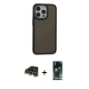 MARSİLYAN™- iPhone 13 Pro Max Kılıf Eksen Işık - Şeffaf 360 Full Body Arka Koruyucu + Raze Metal Kamera Lens - GD