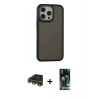 MARSİLYAN™- iPhone 13 Pro Max Kılıf Eksen Işık - Şeffaf 360 Full Body Arka Koruyucu + Raze Metal Kamera Lens - GD