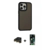 MARSİLYAN™- iPhone 13 Pro Max Kılıf Eksen Işık - Şeffaf 360 Full Body Arka Koruyucu + Raze Metal Kamera Lens - GD