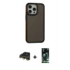 MARSİLYAN™- iPhone 13 Pro Max Kılıf Eksen Işık - Şeffaf 360 Full Body Arka Koruyucu + Raze Metal Kamera Lens - GD