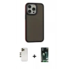 MARSİLYAN™- iPhone 13 Pro Max Kılıf Eksen Işık - Şeffaf 360 Full Body Arka Koruyucu + Shine Kamera Lens - GD