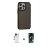 MARSİLYAN™- iPhone 13 Pro Max Kılıf Eksen Işık - Şeffaf 360 Full Body Arka Koruyucu + Shine Kamera Lens - GD