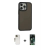 MARSİLYAN™- iPhone 13 Pro Max Kılıf Eksen Işık - Şeffaf 360 Full Body Arka Koruyucu + Shine Kamera Lens - GD