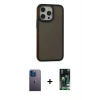 MARSİLYAN™- iPhone 13 Pro Max Kılıf Eksen Işık - Şeffaf 360 Full Body Arka Koruyucu + Neon Fosforlu Kamera Lens - MI