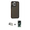 MARSİLYAN™- iPhone 13 Pro Max Kılıf Eksen Işık - Şeffaf 360 Full Body Arka Koruyucu + Rainbow Kamera Lens Koruma Cam - MR