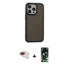 MARSİLYAN™- iPhone 13 Pro Max Kılıf Eksen Işık - Şeffaf 360 Full Body Arka Koruyucu + Pers Alüminyum Kamera Lens - KI
