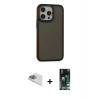 MARSİLYAN™- iPhone 13 Pro Max Kılıf Eksen Işık - Şeffaf 360 Full Body Arka Koruyucu + Pers Alüminyum Kamera Lens - SABE