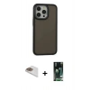 MARSİLYAN™- iPhone 13 Pro Max Kılıf Eksen Işık - Şeffaf 360 Full Body Arka Koruyucu + Pers Alüminyum Kamera Lens - GD