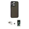 MARSİLYAN™- iPhone 13 Pro Max Kılıf Eksen Işık - Şeffaf 360 Full Body Arka Koruyucu + Pers Alüminyum Kamera Lens - GD
