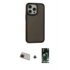 MARSİLYAN™- iPhone 13 Pro Max Kılıf Eksen Işık - Şeffaf 360 Full Body Arka Koruyucu + Rainbow Kamera Lens Koruma Cam - KI