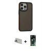 MARSİLYAN™- iPhone 13 Pro Max Kılıf Eksen Işık - Şeffaf 360 Full Body Arka Koruyucu + Rainbow Kamera Lens Koruma Cam - BZ