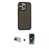 MARSİLYAN™- iPhone 13 Pro Max Kılıf Eksen Işık - Şeffaf 360 Full Body Arka Koruyucu + Rainbow Kamera Lens Koruma Cam - KI