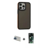 MARSİLYAN™- iPhone 13 Pro Max Kılıf Eksen Işık - Şeffaf 360 Full Body Arka Koruyucu + Rainbow Kamera Lens Koruma Cam - MI