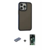MARSİLYAN™- iPhone 13 Pro Max Kılıf Eksen Işık - Şeffaf 360 Full Body Arka Koruyucu + Renkli Kamera Lens Koruma Cam - YL