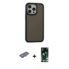 MARSİLYAN™- iPhone 13 Pro Max Kılıf Eksen Işık - Şeffaf 360 Full Body Arka Koruyucu + Renkli Kamera Lens Koruma Cam - TU