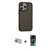 MARSİLYAN™- iPhone 13 Pro Max Kılıf Eksen Işık - Şeffaf 360 Full Body Arka Koruyucu + Rainbow Kamera Lens Koruma Cam - REGD