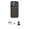 MARSİLYAN™- iPhone 13 Pro Max Kılıf Eksen Işık - Şeffaf Maxco Cam Ekran Koruyucu + Pers Alüminyum Kamera Lens - GD