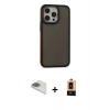MARSİLYAN™- iPhone 13 Pro Max Kılıf Eksen Işık - Şeffaf Maxco Cam Ekran Koruyucu + Pers Alüminyum Kamera Lens - GD