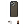 MARSİLYAN™- iPhone 13 Pro Max Kılıf Eksen Işık - Şeffaf Maxco Cam Ekran Koruyucu + Pers Alüminyum Kamera Lens - GD