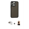MARSİLYAN™- iPhone 13 Pro Max Kılıf Eksen Işık - Şeffaf Maxco Cam Ekran Koruyucu + Pers Alüminyum Kamera Lens - GD