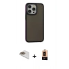 MARSİLYAN™- iPhone 13 Pro Max Kılıf Eksen Işık - Şeffaf Maxco Cam Ekran Koruyucu + Pers Alüminyum Kamera Lens - GD