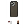 MARSİLYAN™- iPhone 13 Pro Max Kılıf Eksen Işık - Şeffaf Maxco Cam Ekran Koruyucu + Pers Alüminyum Kamera Lens - KI