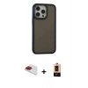 MARSİLYAN™- iPhone 13 Pro Max Kılıf Eksen Işık - Şeffaf Maxco Cam Ekran Koruyucu + Pers Alüminyum Kamera Lens - KI