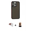 MARSİLYAN™- iPhone 13 Pro Max Kılıf Eksen Işık - Şeffaf Maxco Cam Ekran Koruyucu + Pers Alüminyum Kamera Lens - KI