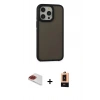 MARSİLYAN™- iPhone 13 Pro Max Kılıf Eksen Işık - Şeffaf Maxco Cam Ekran Koruyucu + Pers Alüminyum Kamera Lens - KI
