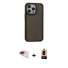 MARSİLYAN™- iPhone 13 Pro Max Kılıf Eksen Işık - Şeffaf Maxco Cam Ekran Koruyucu + Pers Alüminyum Kamera Lens - KI