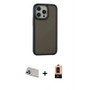 MARSİLYAN™- iPhone 13 Pro Max Kılıf Eksen Işık - Şeffaf Maxco Cam Ekran Koruyucu + Rainbow Kamera Lens Koruma Cam - MR