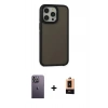 MARSİLYAN™- iPhone 13 Pro Max Kılıf Eksen Işık - Şeffaf Maxco Cam Ekran Koruyucu + Neon Fosforlu Kamera Lens - BZ